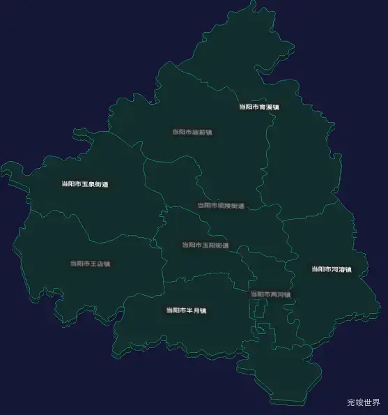 threejs宜昌市当阳市geoJson地图3d地图CSS3D标签